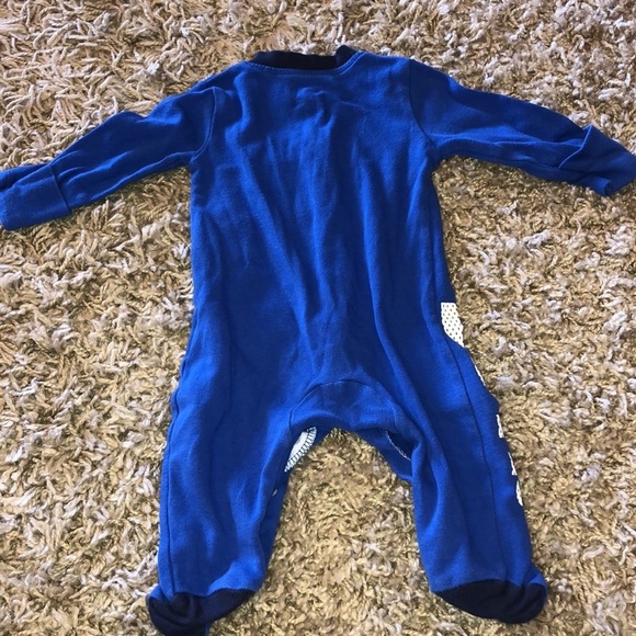 Nike just do it onesie blue and white footie nikes full snap size 3 month old - Picture 5 of 5